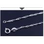 BQfife Sterling Silver Twisted Curb Link Chain Water wave chain Replacement Necklace Simple Slim for Pendant
