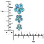 Sterling Silver Synthetic Blue Opal 3 Plumeria Pendant Necklace, 16+2'' Extender
