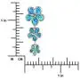Sterling Silver Synthetic Blue Opal 3 Plumeria Pendant Necklace, 16+2'' Extender