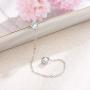 Cat Eye Jewels 925 Sterling Silver Y Lariat Necklaces Long Drop cz Pendant Necklaces Cubic Zirconia Diamond Choker Chain Jewelry Christmas Gifts Neklaces for Women Girls N003