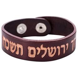 fishhook Religious Different Hebrew Letters Jewish Ethnic Cuff Bangle Wristbands Leather Bracelet
