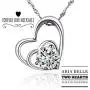 Aria Belle Silver Love Heart Pendant Necklace18K White Gold Plated Cubic Zirconia Jewelry Gift Necklaces for Women Aria Belle Silver Love Heart Pendant Necklace18K White Gold Plated Cubic Zirconia Jewelry Gift Necklaces for Women