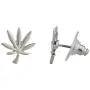 Lux Accessories Silvertone Marijuana Weed Symbol Necklace and Earring Set Lux Accessories Silvertone Marijuana Weed Symbol Necklace and Earring Set
