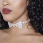 Masiter Sparkly Rhinestone Necklace Bowtie Crystal Choker Bowknot Tennis Chain Wedding Bridal Bridesmaid Costume Jewelry for Women and Girls