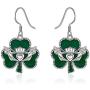 Sterling Silver Heart ST Patricks Day Shamrock Earrings Necklace Dangle Stud Hypoallergenic Cute Mardi Gras Valentines Carnival Prom Dainty Love Ruby Emerald