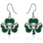 Sterling Silver Heart ST Patricks Day Shamrock Earrings Necklace Dangle Stud Hypoallergenic Cute Mardi Gras Valentines Carnival Prom Dainty Love Ruby Emerald