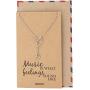 Quan Jewelry Music Note Treble Clef Necklace, Musical Jewelry Gifts for Women with Greeting Card