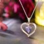 ✦Gifts for Mothers Day✦ Forever Love Heart Necklace Jewelry 18K White Gold/ Rose Gold Plated 925 Sterling Silver Birthstone Pendant Necklace with 5A Cubic Zirconia Birthday Gifts for Women and Girls