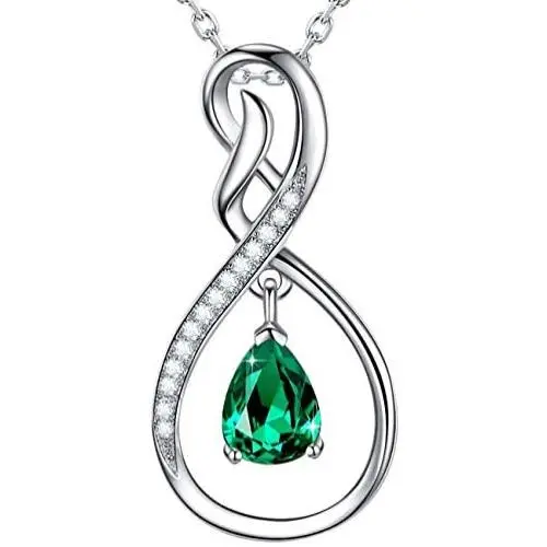 Birthday Gifts for Her March April Birthstone Aquamarine Necklace Emerald Pearl Garnet Amethyst Sterling Silver Forever Love Infinity Jewelry Birthday Gifts for Her March April Birthstone Aquamarine Necklace Emerald Pearl Garnet Amethyst Sterling Silver Forever Love Infinity Jewelry