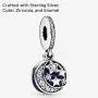 Pandora Jewelry Moon and Night Sky Cubic Zirconia Dangle Charm in Sterling Silver Pandora Jewelry Moon and Night Sky Cubic Zirconia Dangle Charm in Sterling Silver