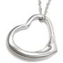 Pearl of Dream Perfect Love Open Heart [Large Size] Sterling Silver Pendant Necklace
