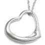 Pearl of Dream Perfect Love Open Heart [Large Size] Sterling Silver Pendant Necklace