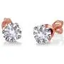 Gem Stone King 3.65 Ct Created Sapphire White Diamond 18K Rose Gold Plated Silver Jewelry Set with 18 Inch Chain Gem Stone King 3.65 Ct Created Sapphire White Diamond 18K Rose Gold Plated Silver Jewelry Set with 18 Inch Chain