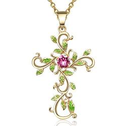 Angelady Necklaces for Women, Retro Vine Entwined Cross Necklaces for Women, with Crystals from Swarovski, Necklaces for Women Valentines Jewelry Gift Birthday Gift for Mom Women Wife Girls Her