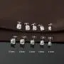 Moissanite Stud Earrings, 0.6ct-2ct DF Color Brilliant Round Cut Lab Created Diamond Earrings 18K White Gold Plated Brass Friction Back for Women Men