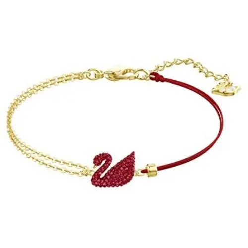 SWAROVSKI Womens Iconic Swan Jewelry Collection, Rose Gold Finish, Red Crystals SWAROVSKI Womens Iconic Swan Jewelry Collection, Rose Gold Finish, Red Crystals
