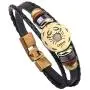 Casa De Novia Jewelry Retro 12 Zodiac Constellation Alloy Leather Hand Woven Braided Rope Bracelet Punk Chain Cuff Casa De Novia Jewelry Retro 12 Zodiac Constellation Alloy Leather Hand Woven Braided Rope Bracelet Punk Chain Cuff