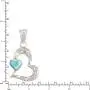 Aloha Jewelry Company Sterling Silver Natural Larimar Hawaiian Double Heart Necklace Pendant with 18'' Box Chain Aloha Jewelry Company Sterling Silver Natural Larimar Hawaiian Double Heart Necklace Pendant with 18'' Box Chain