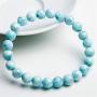 7mm Natural Blue Larimar Gemstone Crystal Round Bead Stretch Bracelet