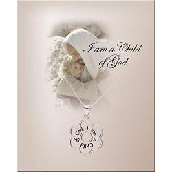 Girls Sterling Silver''I Am a Child of God'' Daisy Necklace Religious Baptism and First Communion Gift for Girls