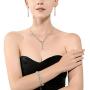 Udalyn Rhinestone Bridesmaid Jewelry Sets for Women Necklace and Earring Set for Wedding with Crystal Bracelet