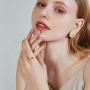 YeGieonr Gold Smiley Face Ring Happy Face Ring with Cute Chain Link Good Luck Stackable Rings for Women