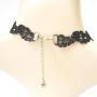 CharmLight Jewelry Popular Black Flower Lace Gothic Lolita Beads Pendant Choker Necklace