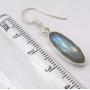 SilverStarJewel Sterling Silver Natural Labradorite Dangle Earrings 1.5'' Wedding Fashion