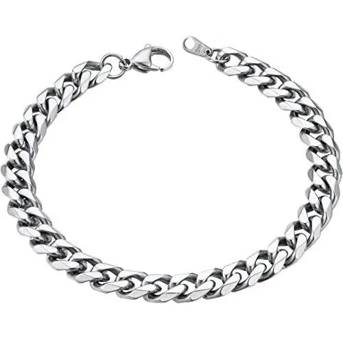 ChainsHouse Men Women Cuban Link Bracelet Stainless Steel/18K Gold Plated Classic 3mm-14mm Wide Miami Curb Chain Wrist Bracelets, 21CM(8.3''), Send Gift Box ChainsHouse Men Women Cuban Link Bracelet Stainless Steel/18K Gold Plated Classic 3mm-14mm Wide Miami Curb Chain Wrist Bracelets, 21CM(8.3''), Send Gift Box