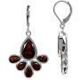 Silvershake Natural Red Garnet Stone 925 Sterling Silver Fan Shape Leverback Drop Earrings