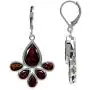 Silvershake Natural Red Garnet Stone 925 Sterling Silver Fan Shape Leverback Drop Earrings