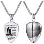 U7 Shield of Faith/Inspirational Pendant Chain 22 Inch Joshua 1:9 Cross Amulet Necklace, Text Engrave Customizable, 3 Color Options