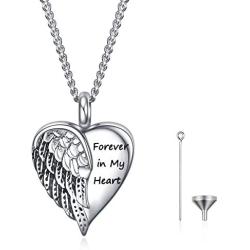 Rnivida Urn Necklace for Ashes, Forever in My Heart Cremation Jewelry for Ashes Necklace Jewelry Gifts for Memorial Ash Holder