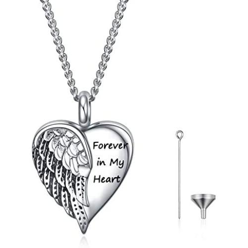 Rnivida Urn Necklace for Ashes, Forever in My Heart Cremation Jewelry for Ashes Necklace Jewelry Gifts for Memorial Ash Holder
