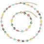 Evil Eye Necklace Bracelet Set for Women Girls,18k Gold Plated Stainless Steel