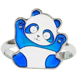 Fun Jewels Cute Panda Bear Color Change Animal Mood Ring Gift for Boys Girls Size Adjustable