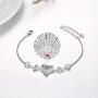 Sterling Silver Heart Bracelet I Love You 100 Languages Love Chain Bracelet with Cubic Zirconia for Women