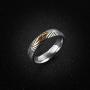 HZMAN 5mm Vintage Stainless Steel Silver Gold Plated Wedding Engagement Rings Ruby Anniversary Promise Rings