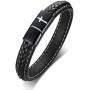 MPRAINBOW Custom Personalized Stainless Steel Message Date Oath Leather Cuff Bracelet for Men Birthday Gift for Men