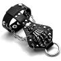 Xusamss Punk Rock Alloy Skull Hand Rivet Chain Cuff Bracelet,7''-8''