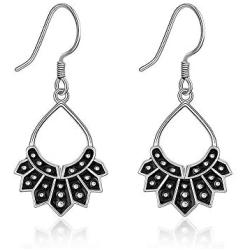Ruth Bader Ginsburg Earrings RBG Earring Dissent Collar Black Dangle S925 Sterling Silver