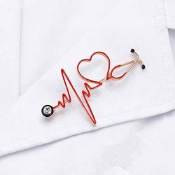 Electrocardiogram Stethoscope Personality Medical Medicine Brooch Pin Alloy Jewelry Nurse Doctor Student Hat Lapel Pins