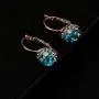 Multicolored Swarovski Crystal Earrings for Women 14K Gold Plated Leverback Dangle Hoop Earrings