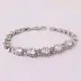 GULICX Womens Gold Plated 5 Oval Cubic Zirconia Tennis Link Blue Bracelet for Women