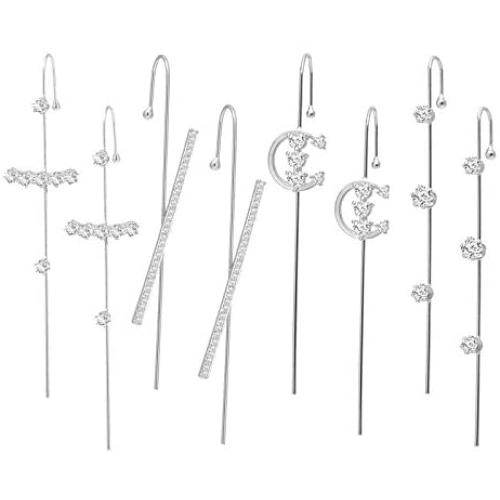 choice of all 4Pairs Ear Cuff Wrap Crawler Hook Earrings for Women Girls Unique Long Earrings Hypoallergenic Stud Climber Earrings