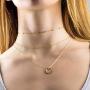 itianxi Dainty Beaded Choker Necklaces,14K Gold/Silver Plated Cute Tiny Delicate Coin/Satellite Chain Choker Necklaces for Women