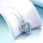 AOBOCO Sterling Silver Angel Heart Necklace Engraved I Love You Forever Pendant with Aquamarine Heart Crystal, Anniversary Birthday Jewelry Gift for Women Wife Girlfriend AOBOCO Sterling Silver Angel Heart Necklace Engraved I Love You Forever Pendant with Aquamarine Heart Crystal, Anniversary Birthday Jewelry Gift for Women Wife Girlfriend