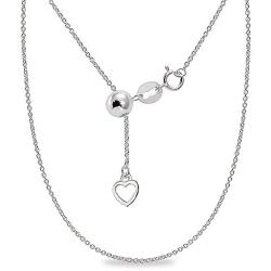 Sterling Silver Adjustable Rolo Bolo Chain Necklace Up to 20'' Inches