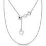 Sterling Silver Adjustable Rolo Bolo Chain Necklace Up to 20'' Inches