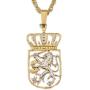 Netherlands Coin Pendant & Necklace, Netherlands 2 1/2 Guilder Hand Cut Coin